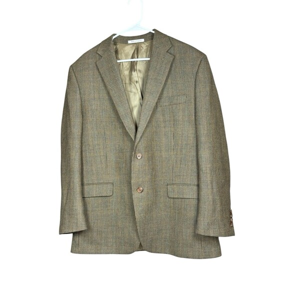 Lauren Ralph Lauren Men’s 43R Sport Coat Old Money Jacket Brown Wool Houndstooth - Picture 1 of 10